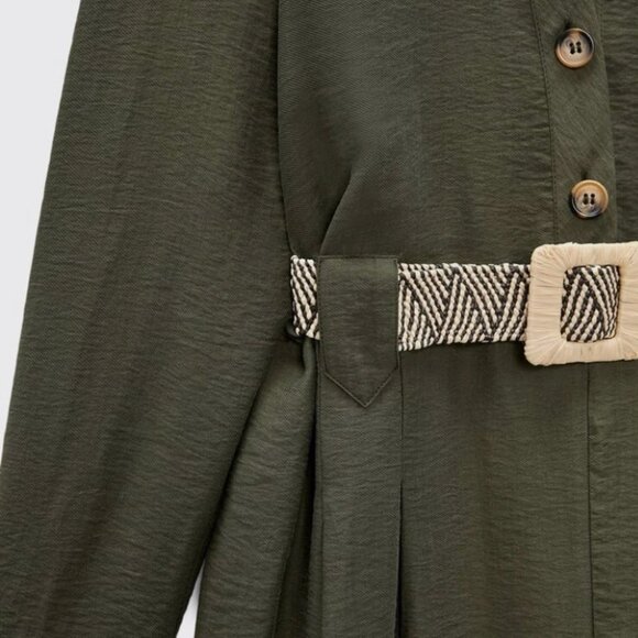 Zara Olive Long Sleeve Jumpsuit - Picture 9 of 12